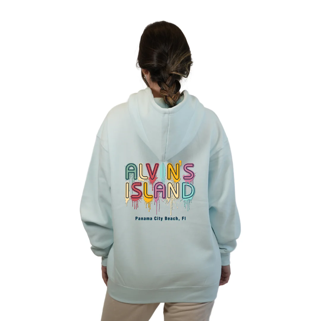 Panama City Florida Pullover Hoodie Women with Alvin's Island Drip Panting front and back Design Style 252 - Image 4