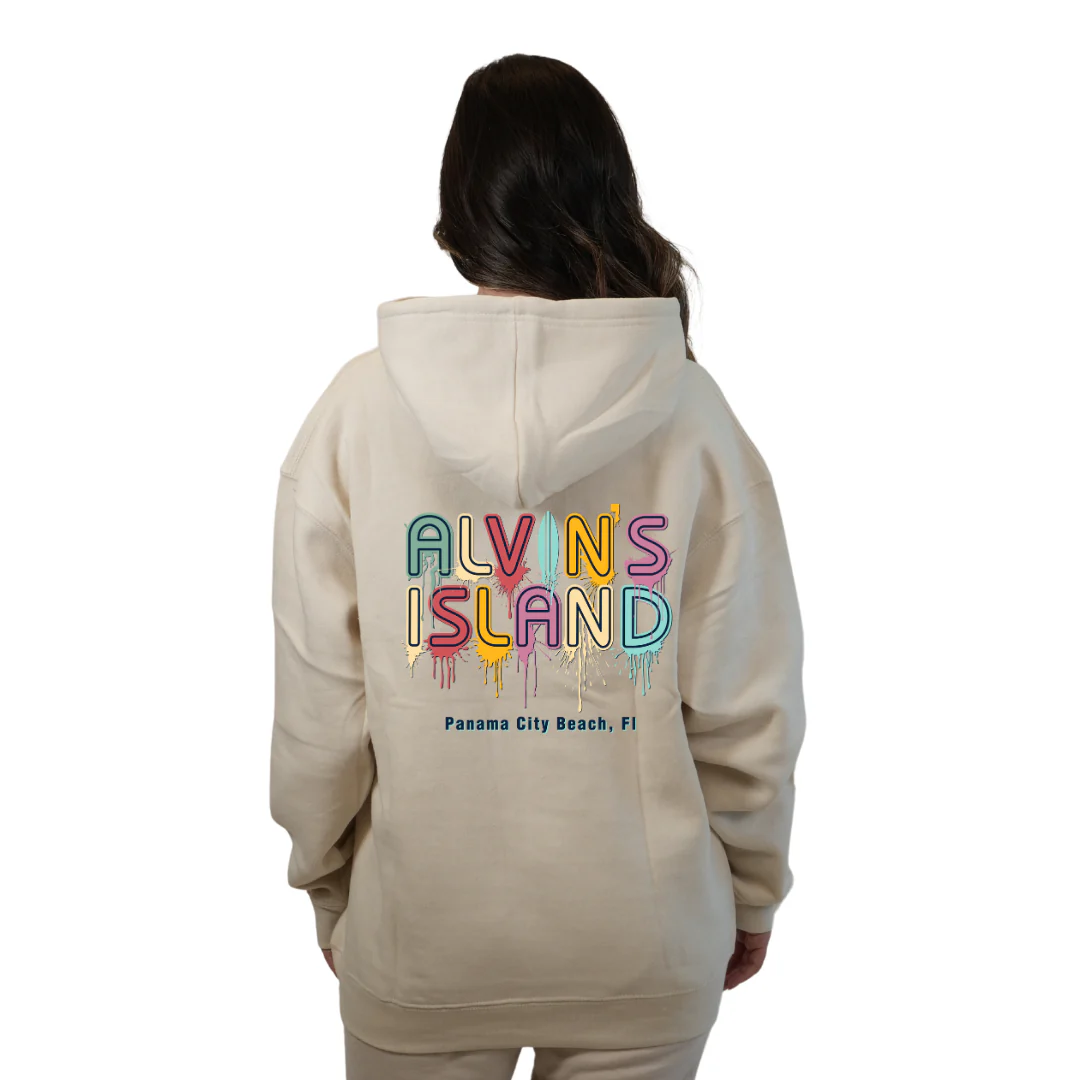 Panama City Florida Pullover Hoodie Women with Alvin's Island Drip Panting front and back Design Style 252 - Image 6
