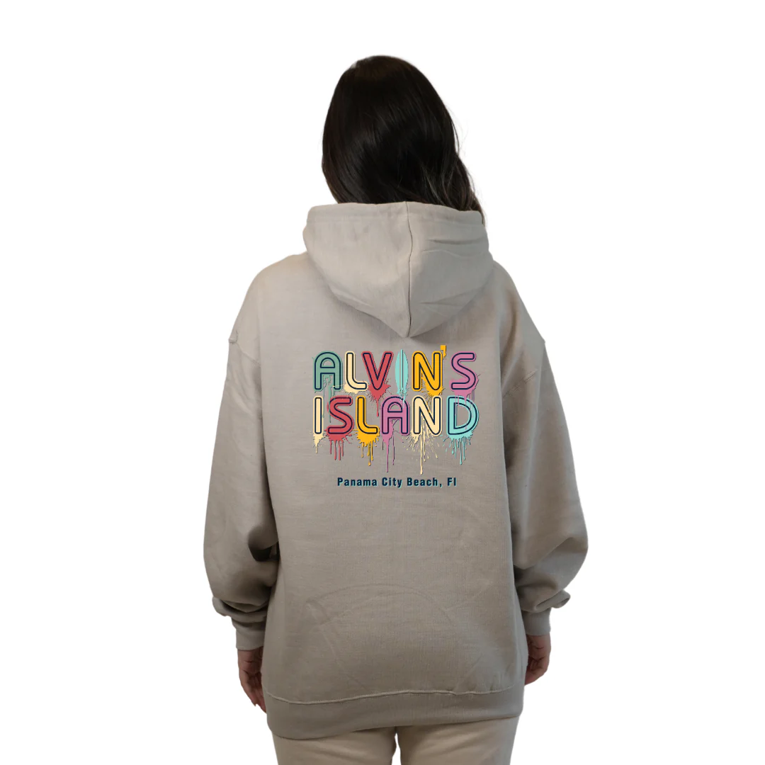 Panama City Florida Pullover Hoodie Women with Alvin's Island Drip Panting front and back Design Style 252 - Image 8