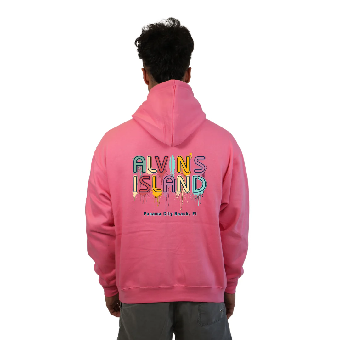 Panama City Pullover Hoodie Men with a Alvin's island  Drip  Painting Design Style 252 - Image 10