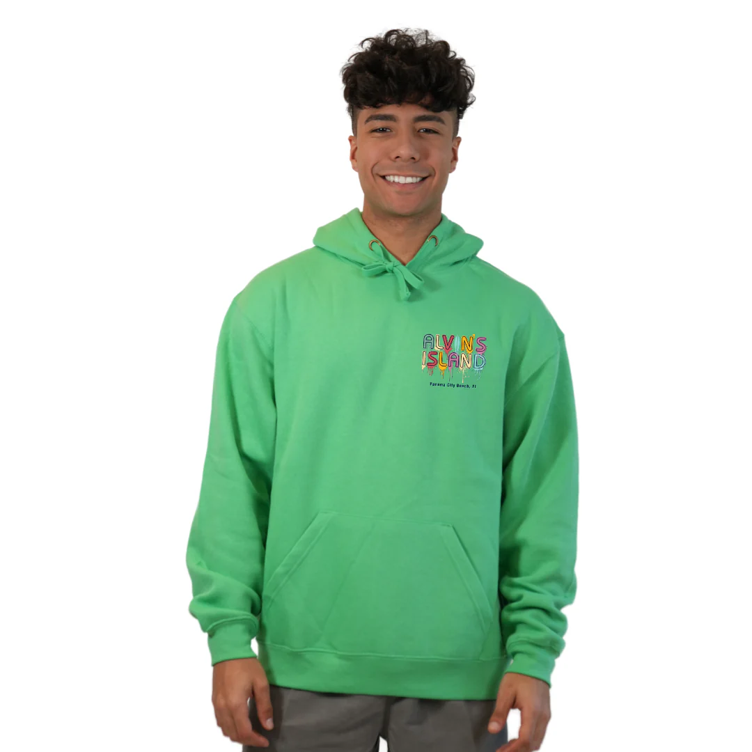 Panama City Pullover Hoodie Men with a Alvin's island  Drip  Painting Design Style 252 - Image 11