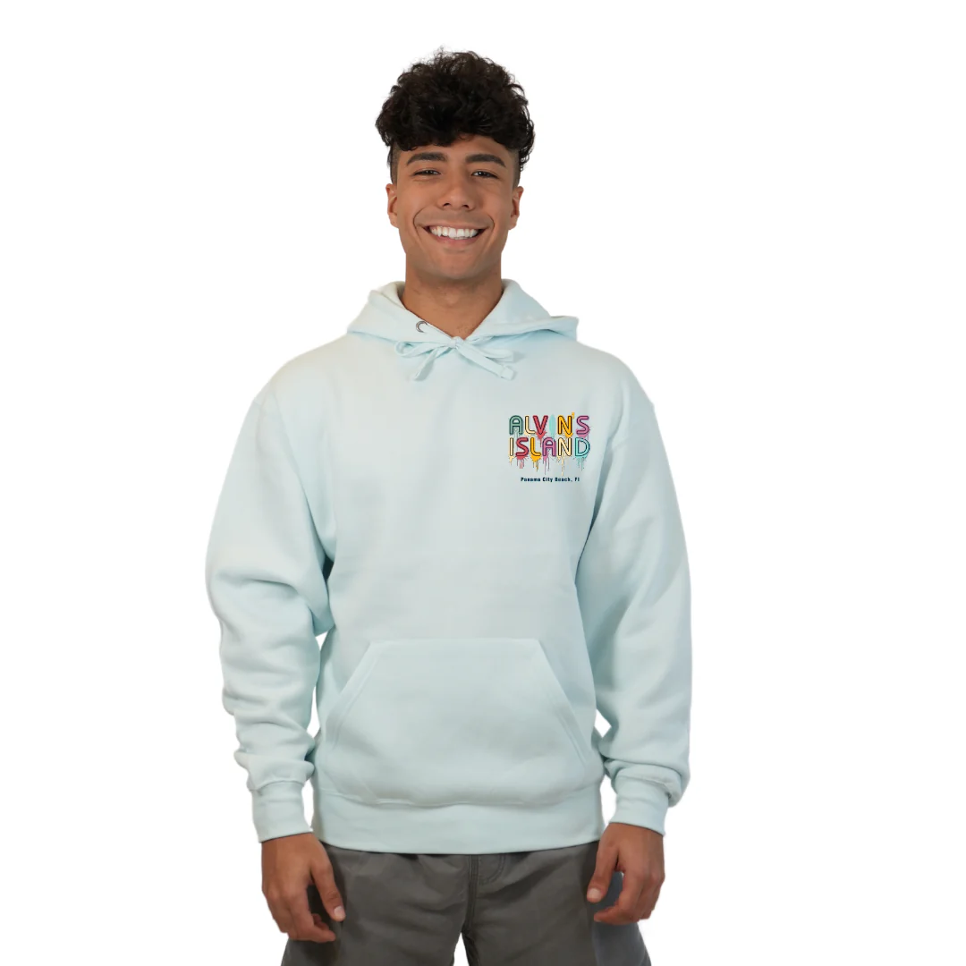 Panama City Pullover Hoodie Men with a Alvin's island  Drip  Painting Design Style 252 - Image 3