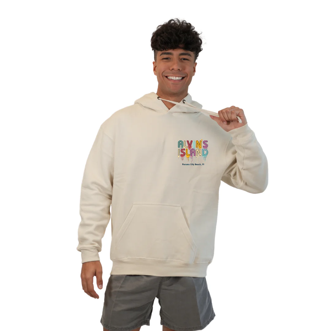 Panama City Pullover Hoodie Men with a Alvin's island  Drip  Painting Design Style 252 - Image 7