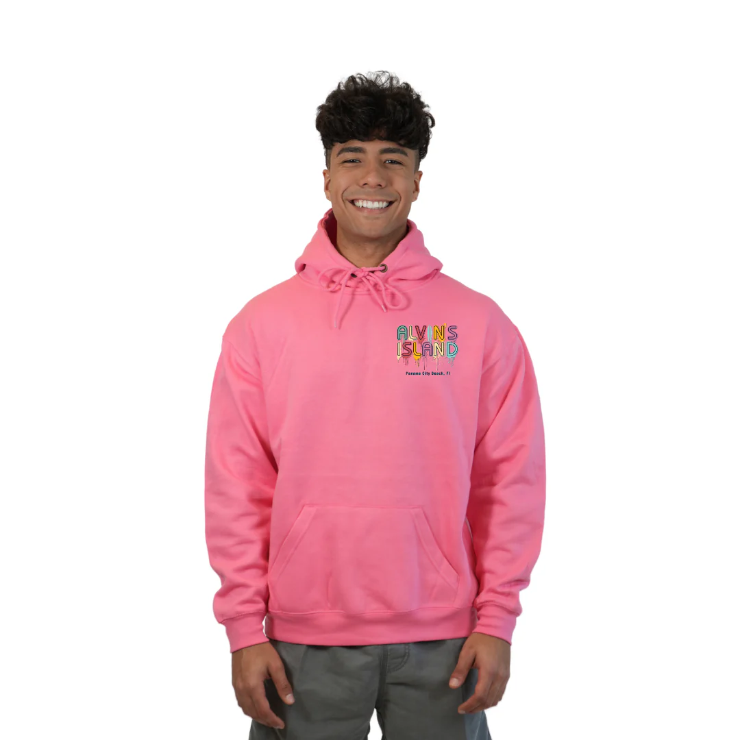 Panama City Pullover Hoodie Men with a Alvin's island  Drip  Painting Design Style 252 - Image 9