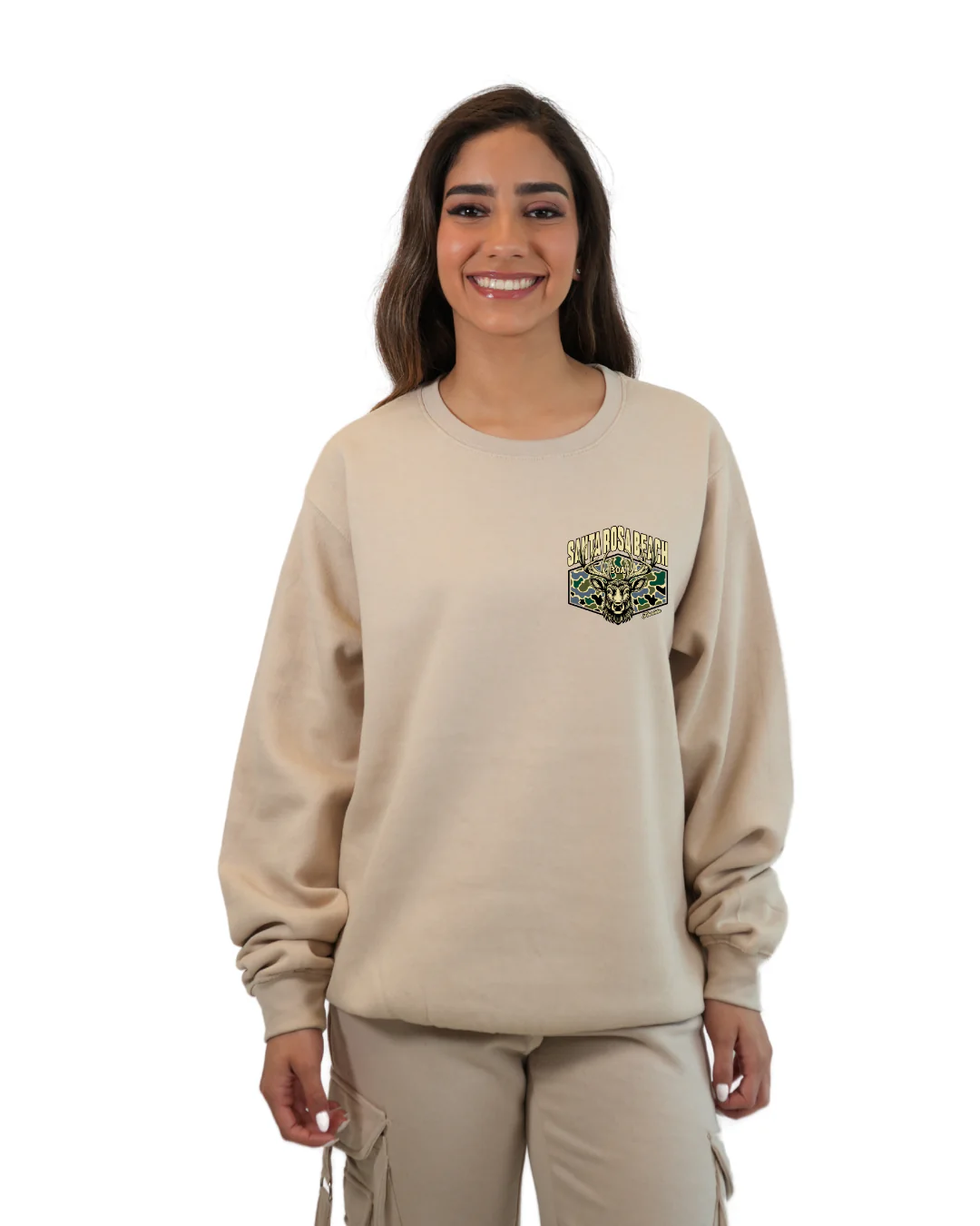Santa Rosa Beach Deer Women Crewneck β Camouflage Edition