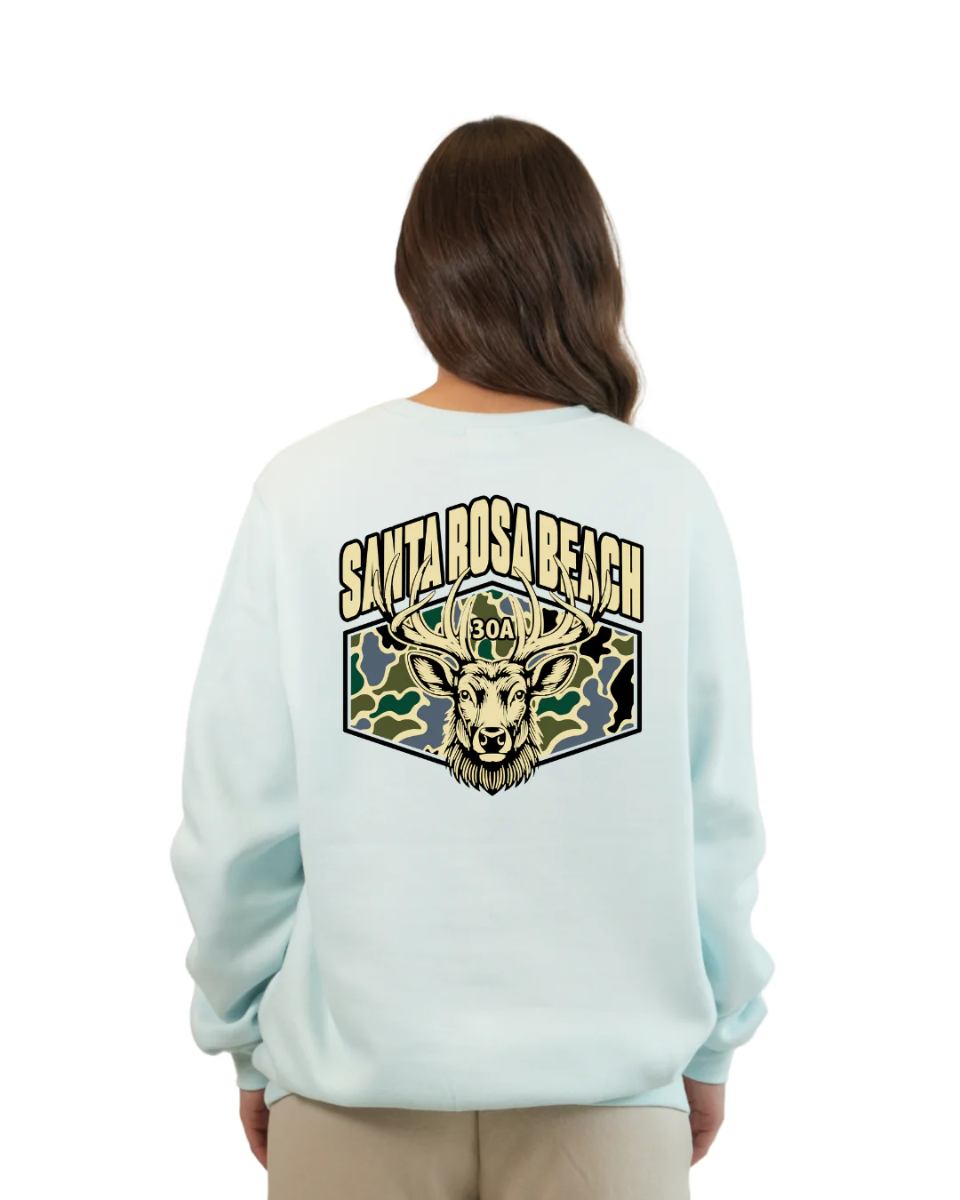 Santa Rosa Beach Deer Women Crewneck β Camouflage Edition - Image 10