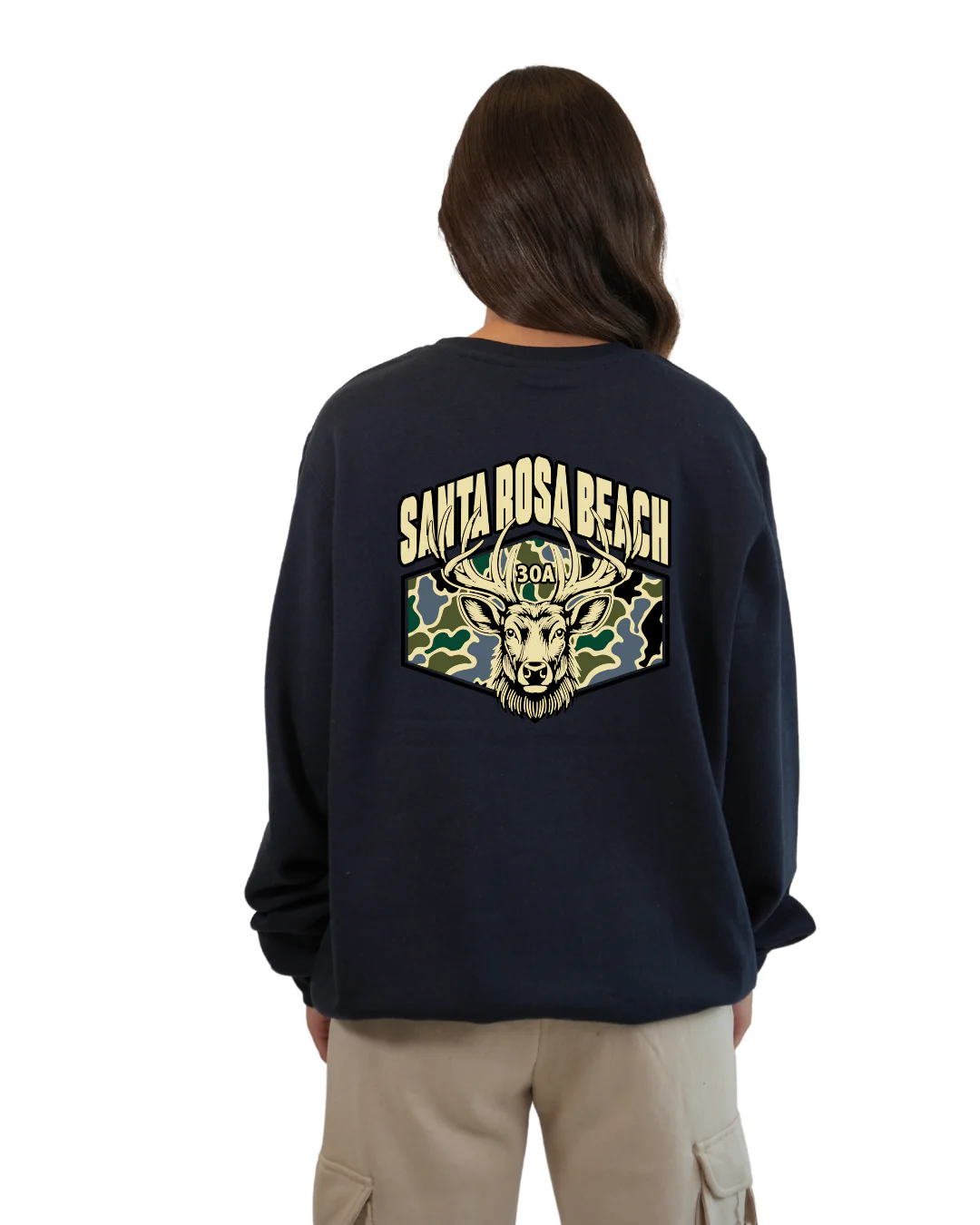 Santa Rosa Beach Deer Women Crewneck β Camouflage Edition - Image 12