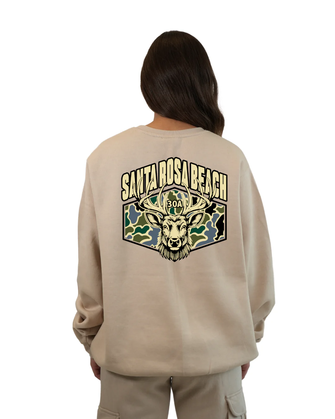 Santa Rosa Beach Deer Women Crewneck β Camouflage Edition - Image 7