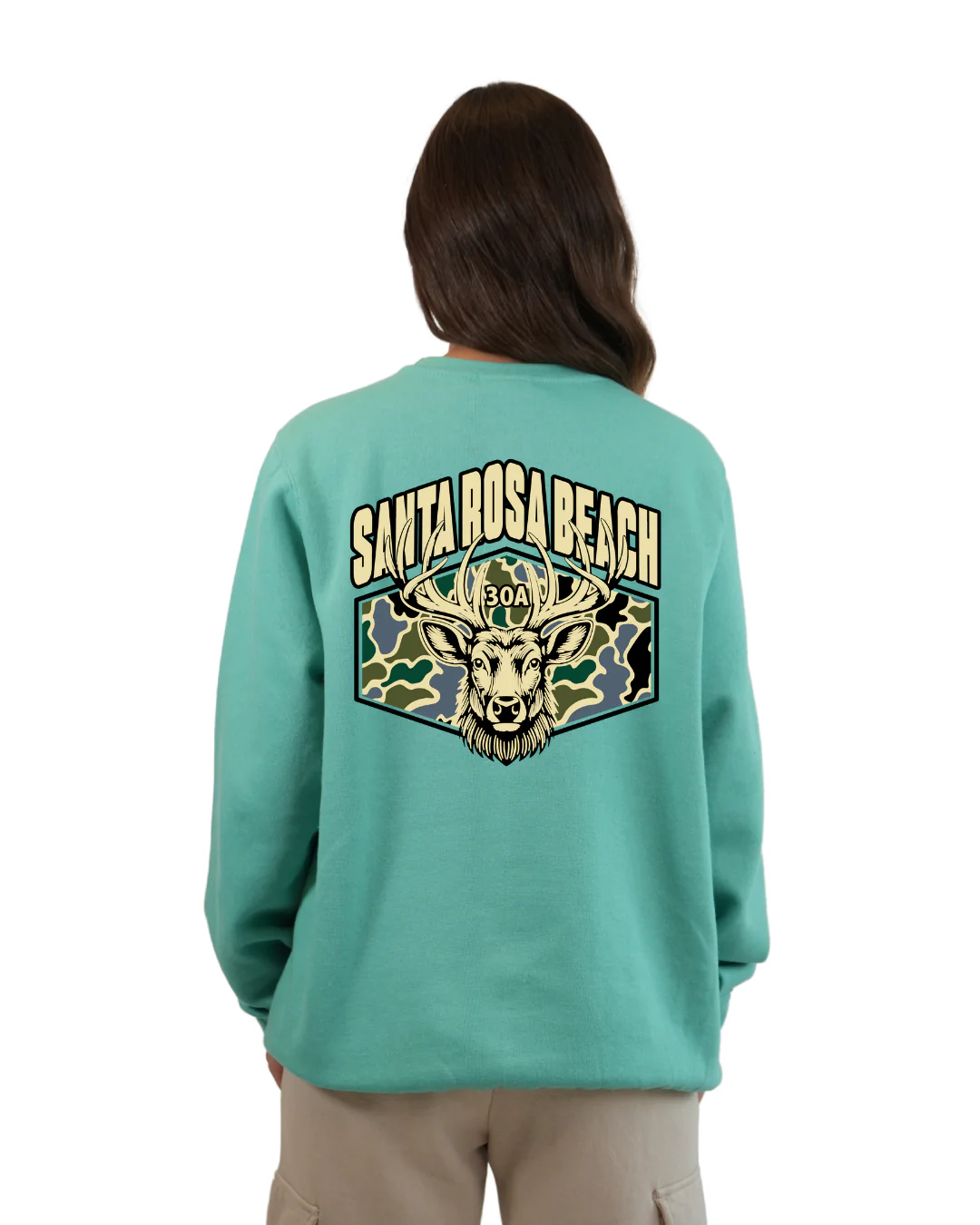 Santa Rosa Beach Deer Women Crewneck β Camouflage Edition - Image 8