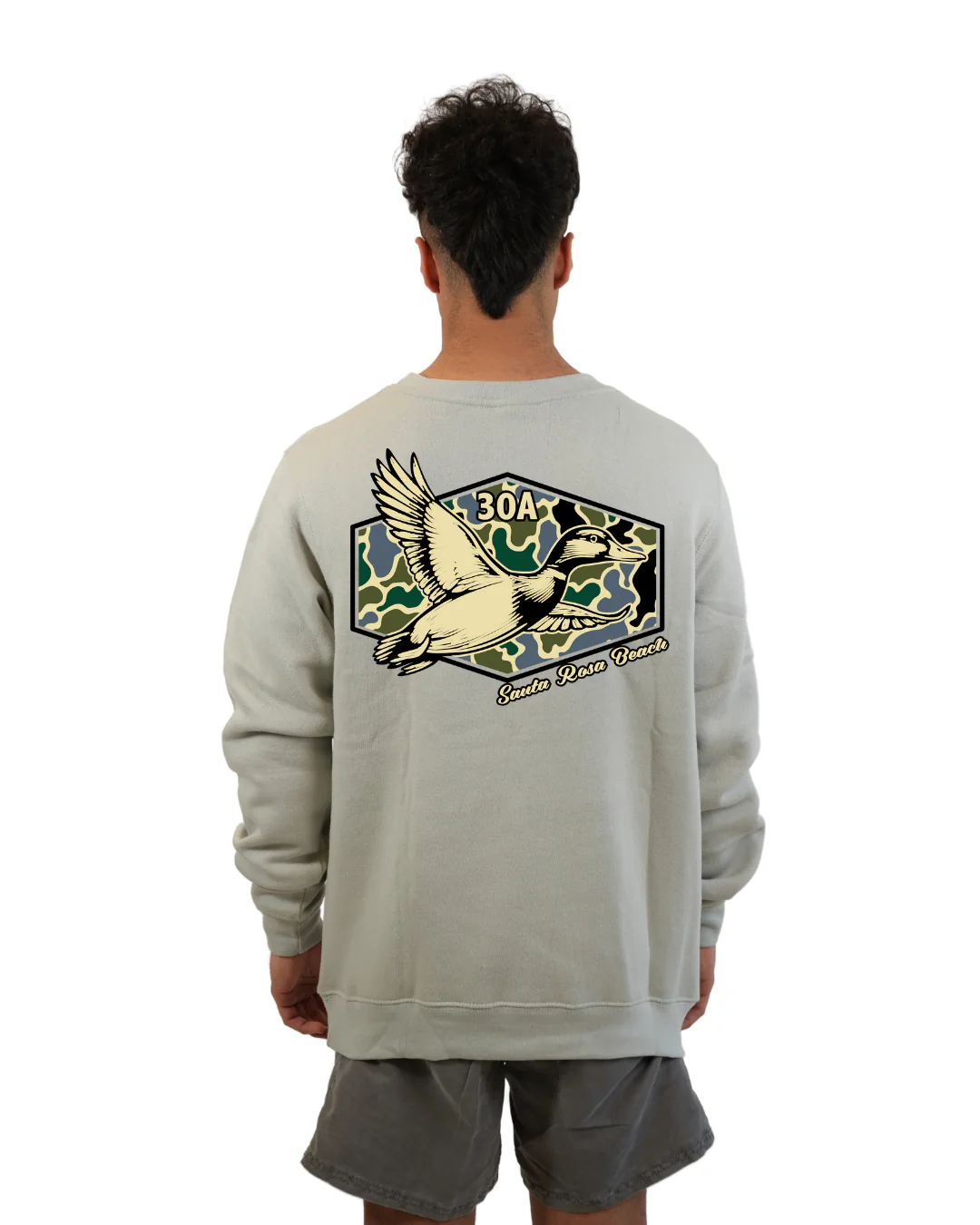 Santa Rosa Beack Duck Men Crewneck – Camouflage Edition - Image 10