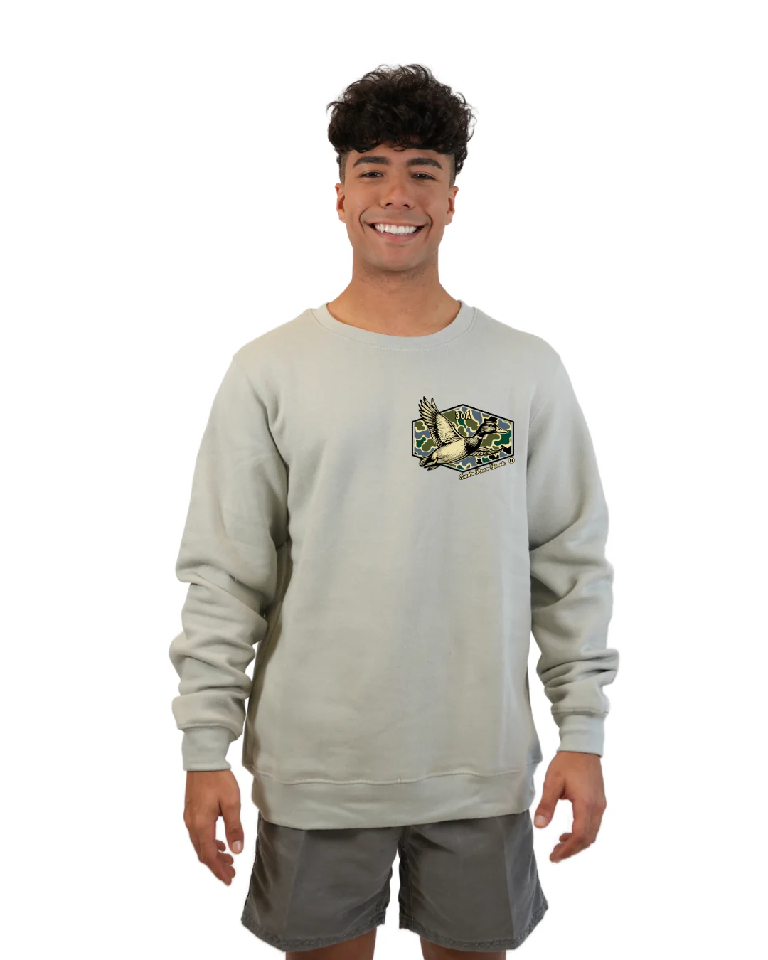 Santa Rosa Beack Duck Men Crewneck – Camouflage Edition - Image 3