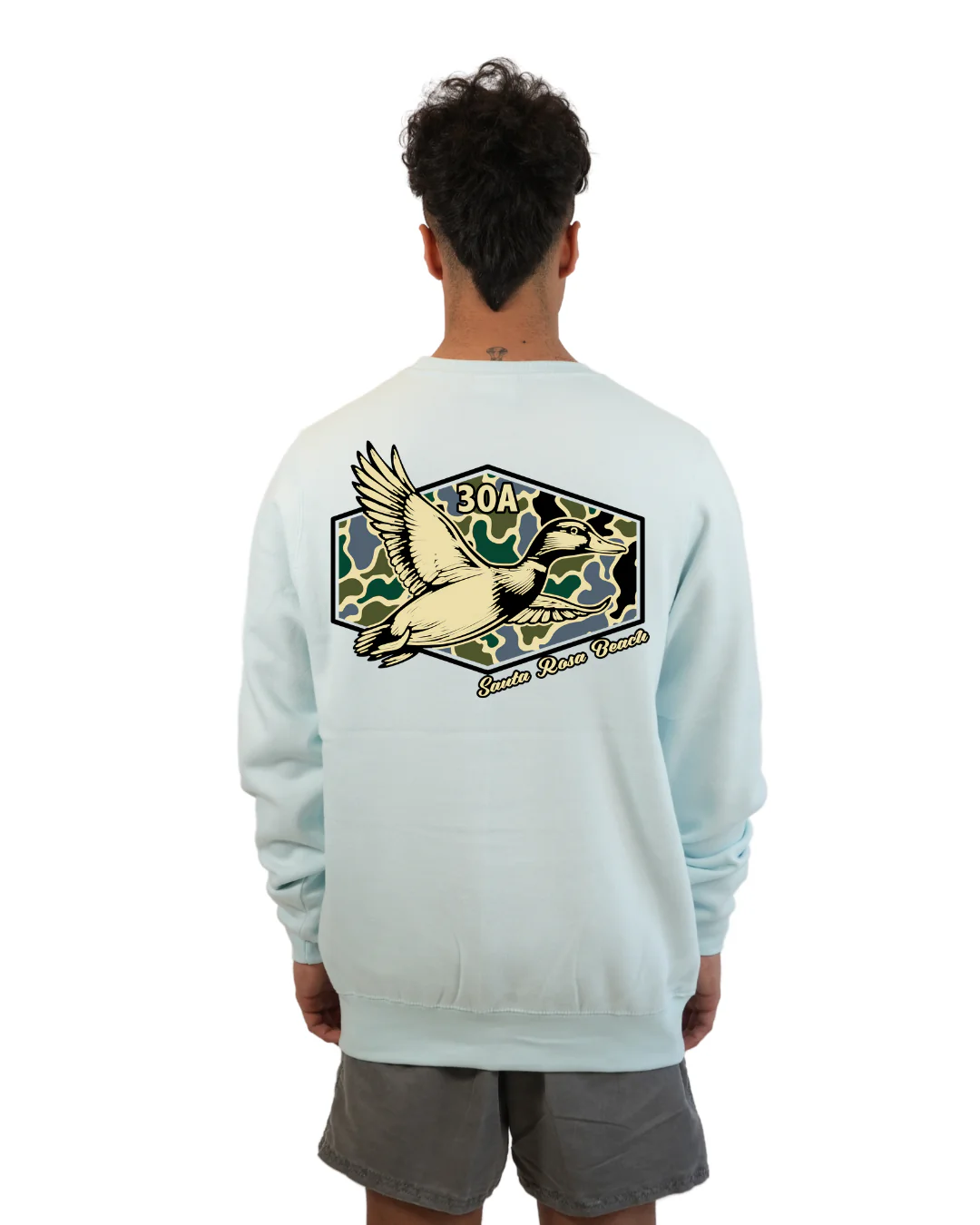 Santa Rosa Beack Duck Men Crewneck – Camouflage Edition - Image 8