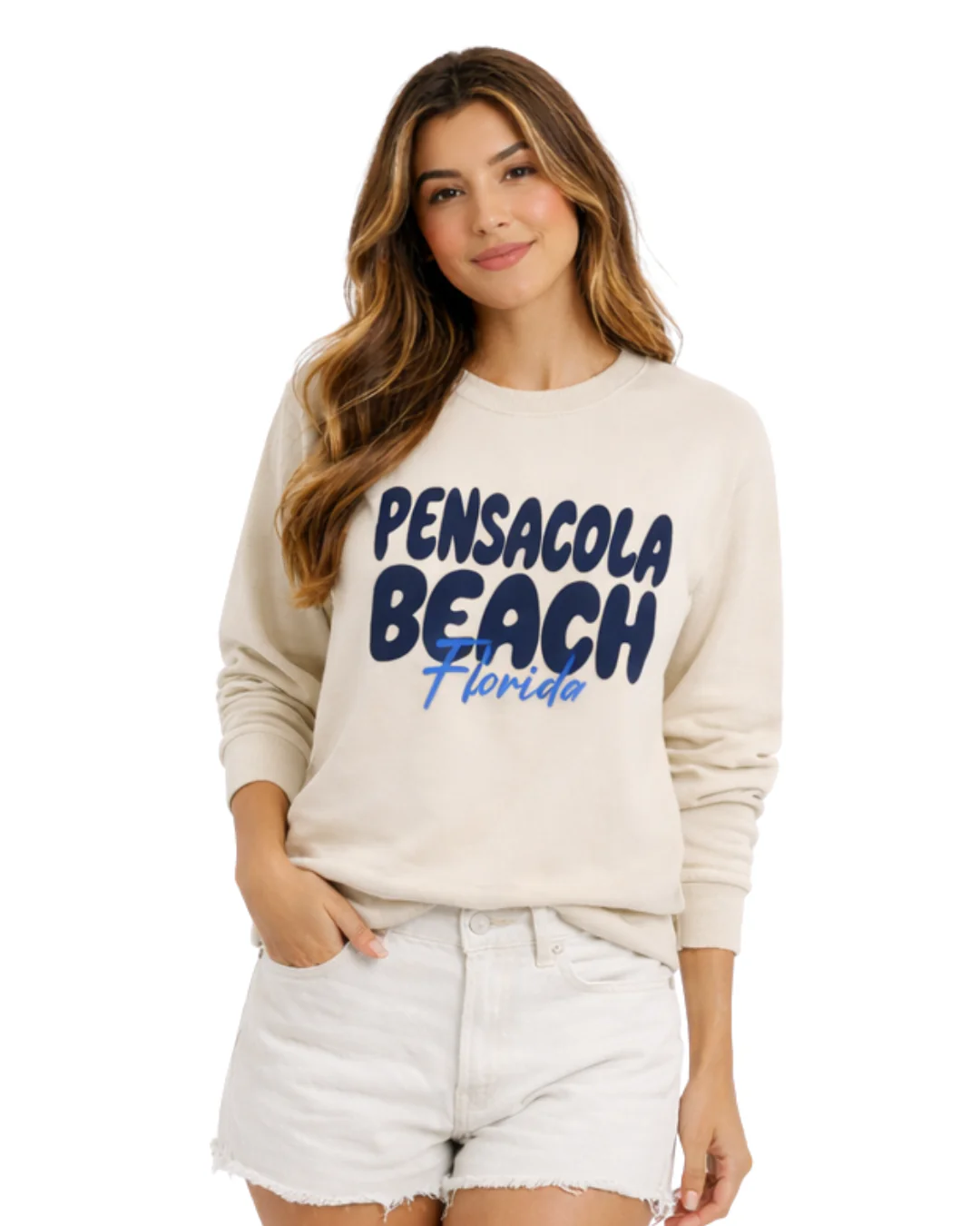 Pensacola Beach, Fl City Name Women Crewneck Style AI067C