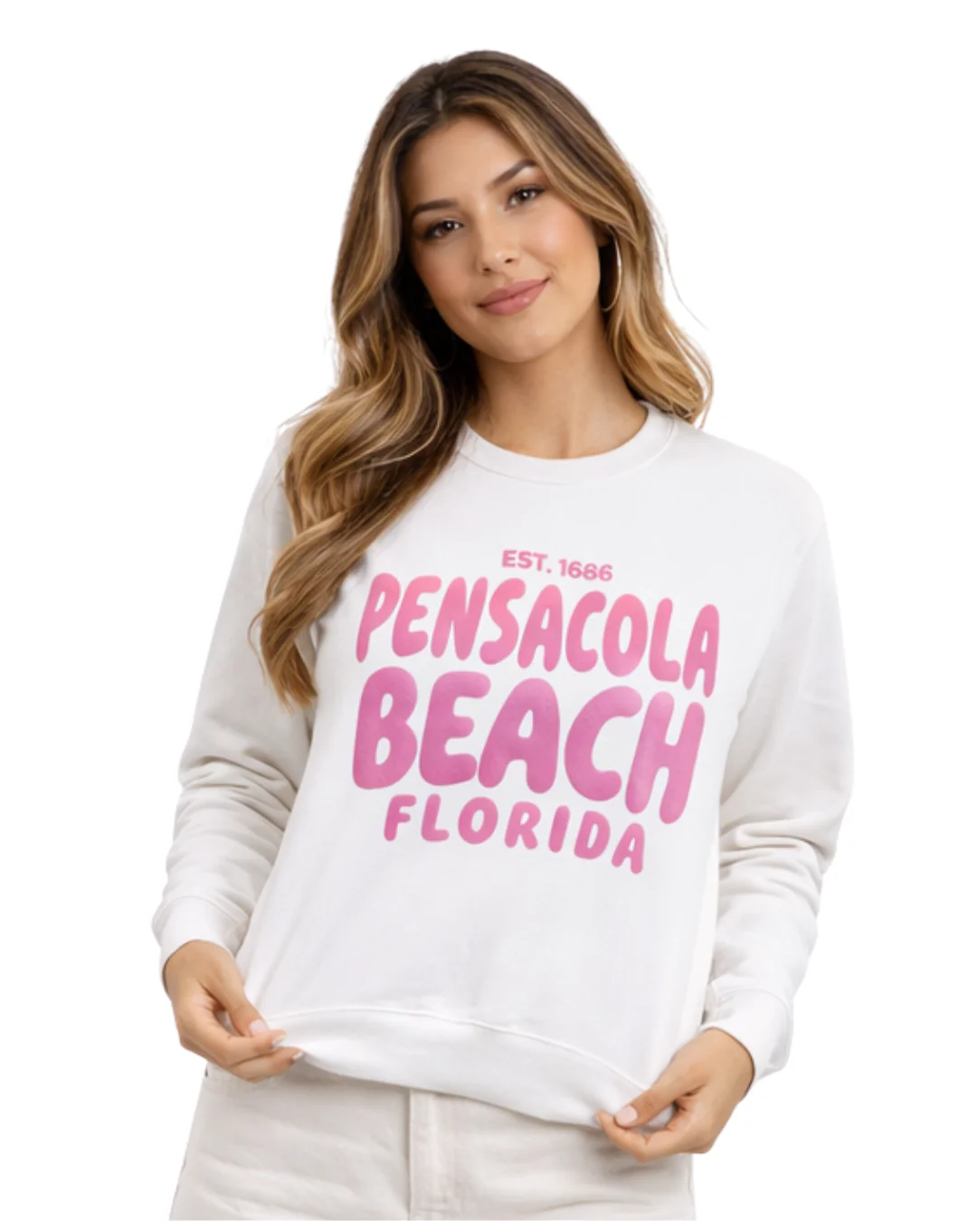 Pensacola Beach, Fl City Name Women Crewneck Style AI067C - Image 2