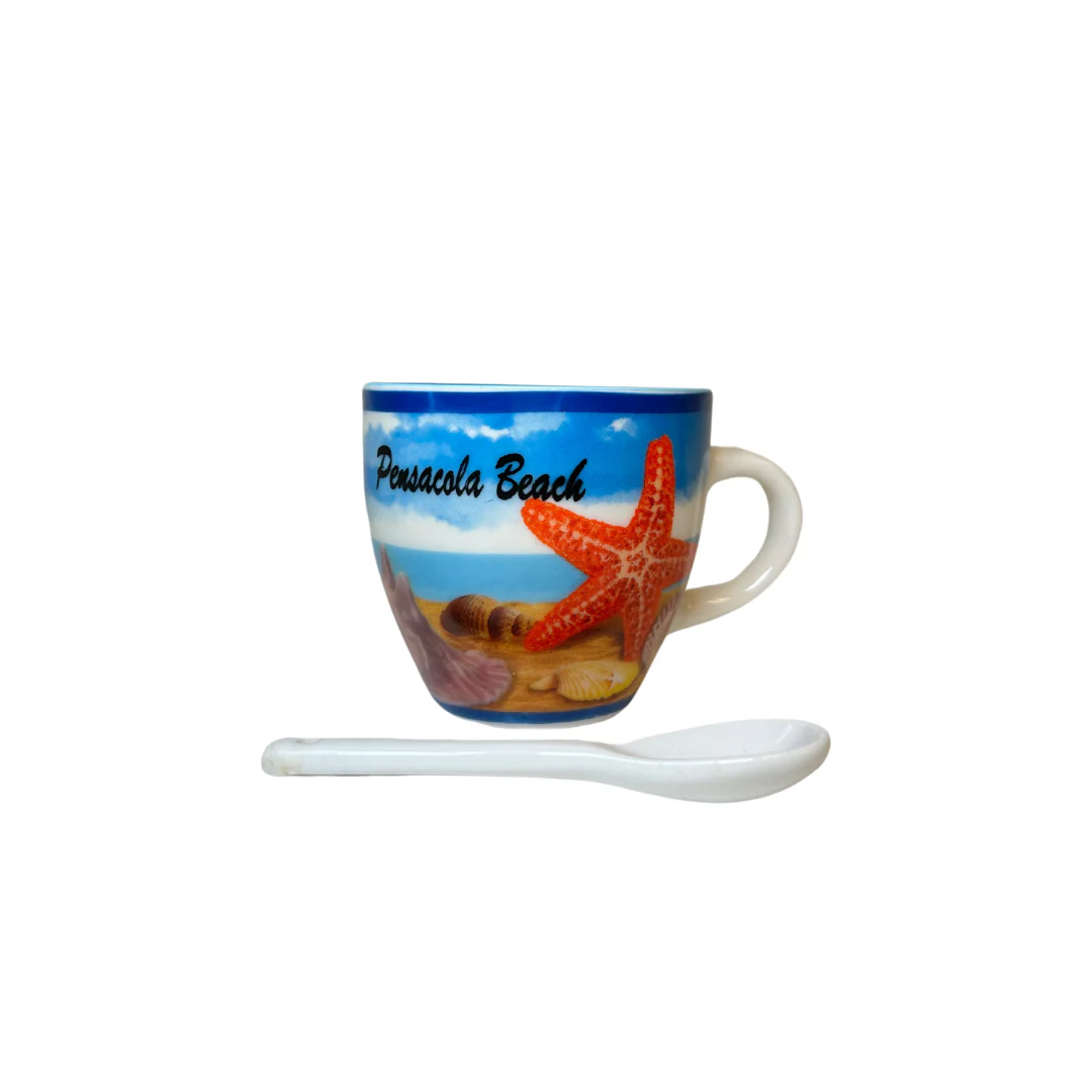 Pensacola beach, Fl Espresso Mug With Spoon - Image 2