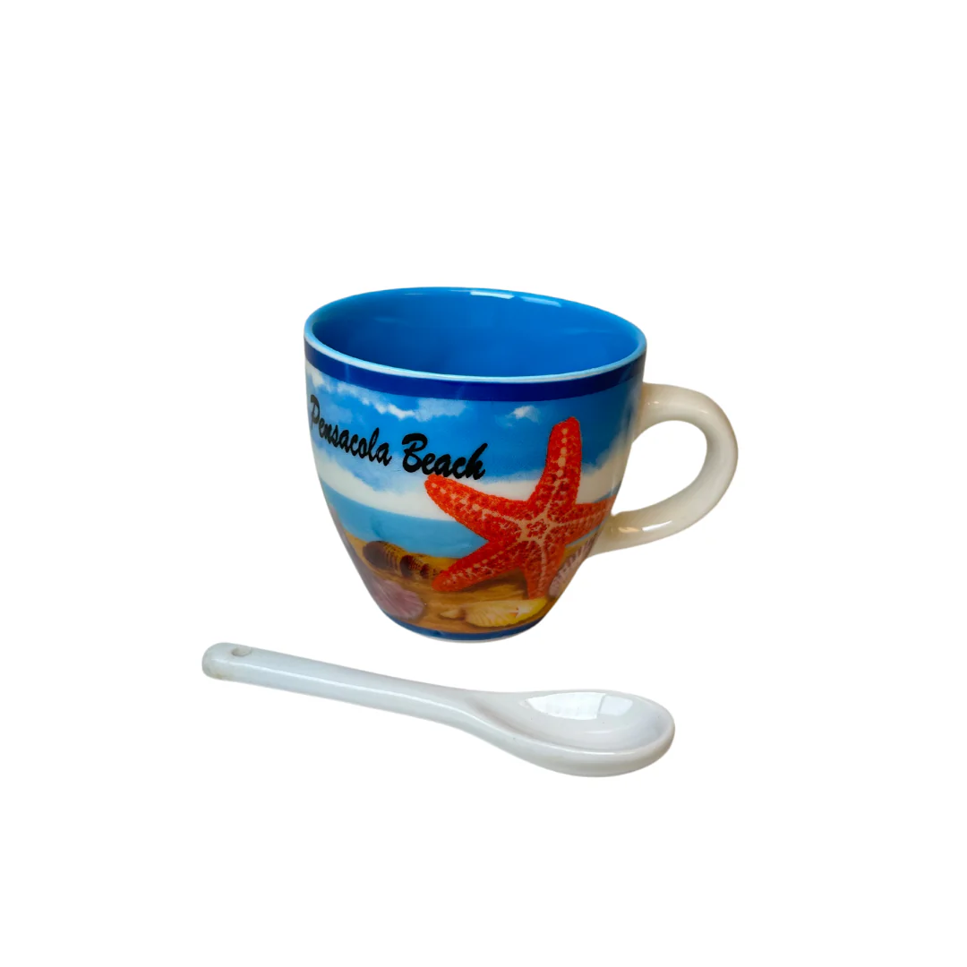 Pensacola beach, Fl Espresso Mug With Spoon - Image 4