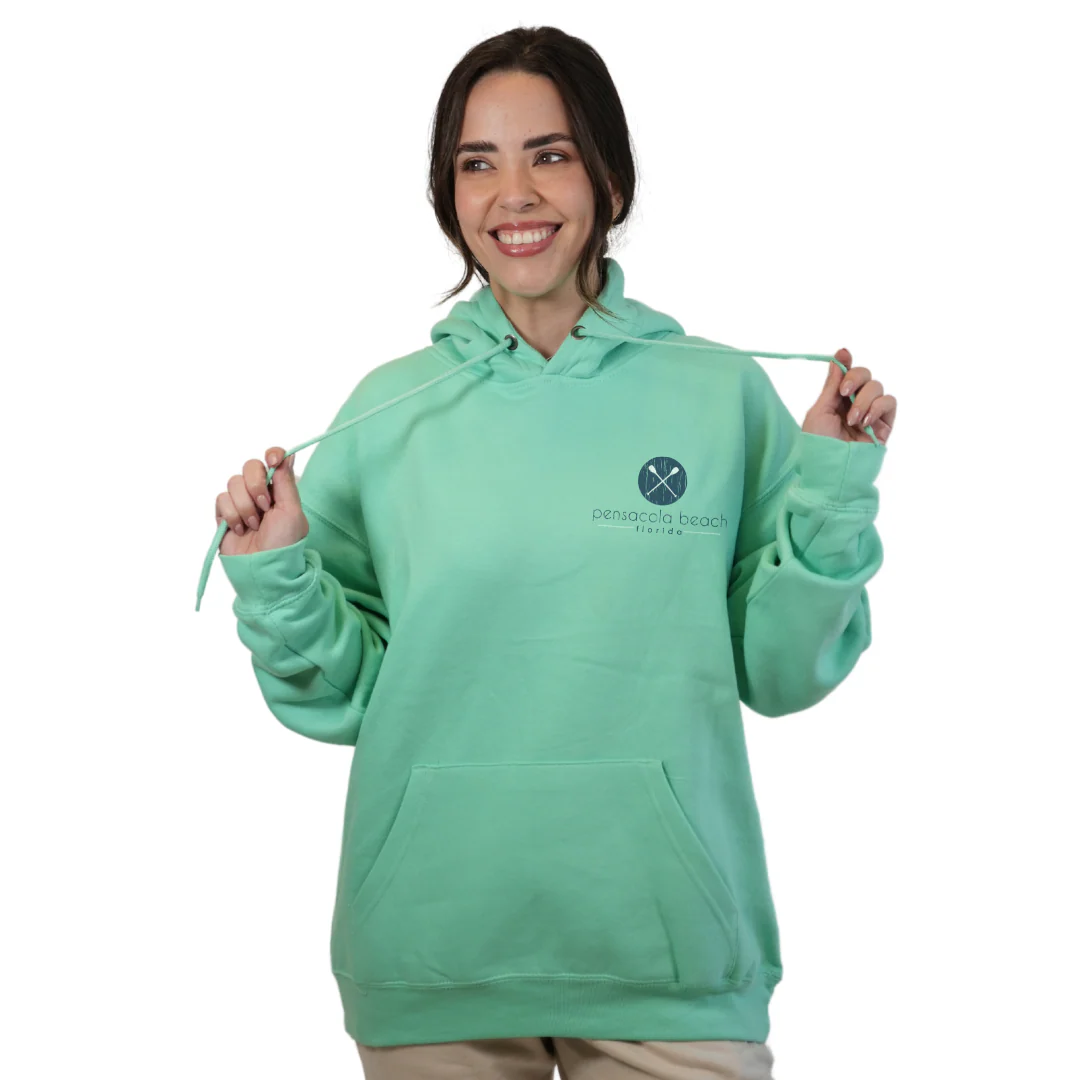 Pensacola Beach front Paddles pocket design and back big Paddles Design Pullover Hoodie Women Style 252 - Image 3