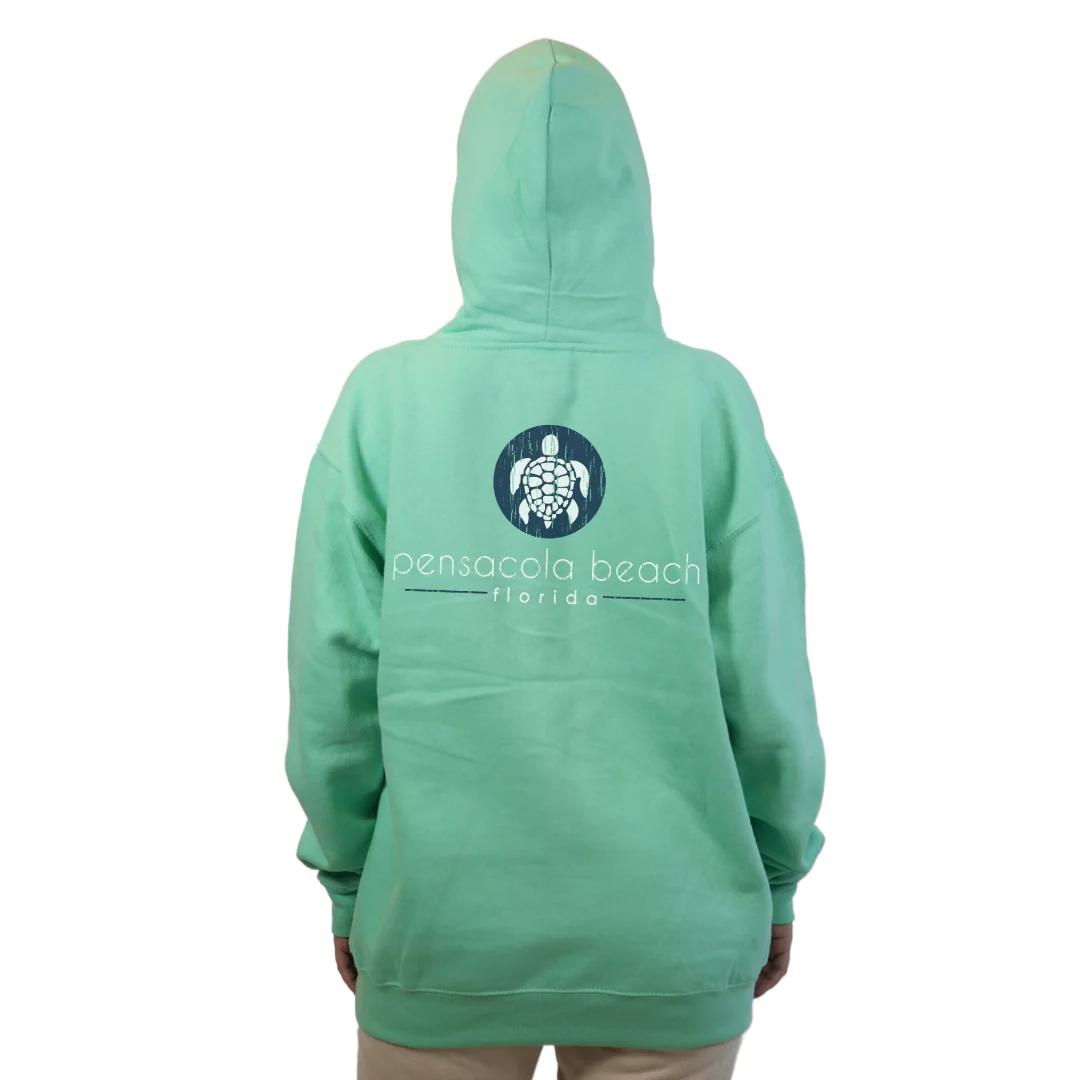 Pensacola Beach with front SeaTurtle's pocket design and back big SeaTurtle's Design Pullover Hoodie Women Style 252 - Image 4