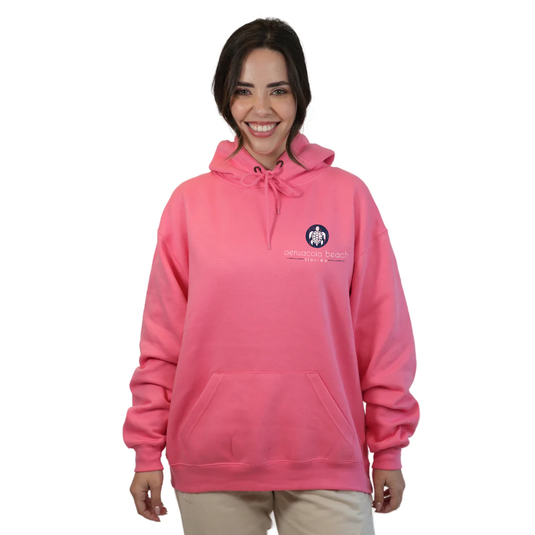 Pensacola Beach with front SeaTurtle's pocket design and back big SeaTurtle's Design Pullover Hoodie Women Style 252 - Image 5