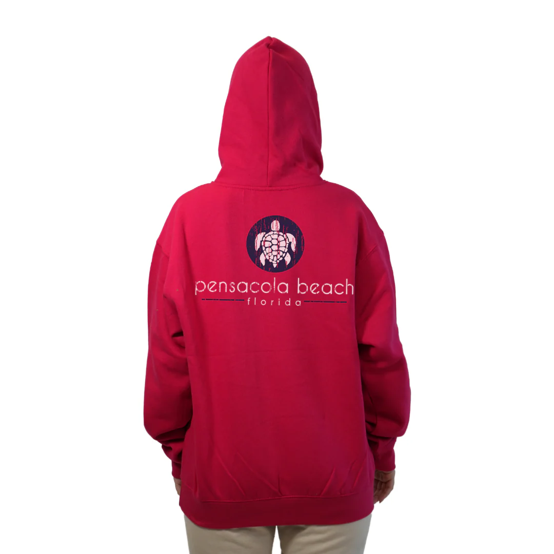 Pensacola Beach with front SeaTurtle's pocket design and back big SeaTurtle's Design Pullover Hoodie Women Style 252 - Image 8
