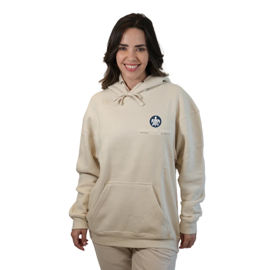 Pensacola Beach with front SeaTurtle's pocket design and back big SeaTurtle's Design Pullover Hoodie Women Style 252 - Image 9