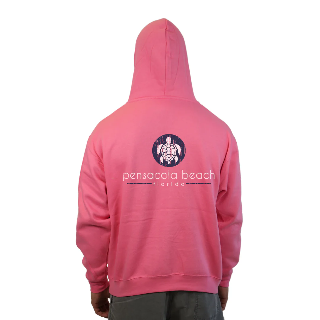 Pensacola Beach with front SeaTurtle's pocket design and back big SeaTurtle's Design Pullover Hoodie Men Style 252 - Image 2