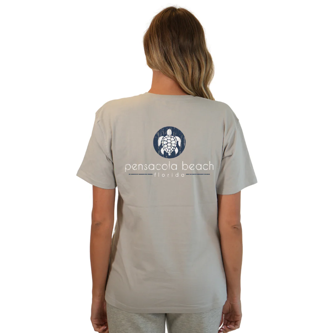 Pensacola Beach with front SeaTurtle's pocket design and back big SeaTurtle's Design T-Shirt Women Style CC1000 - Image 11