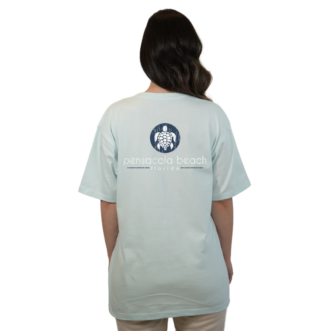 Pensacola Beach with front SeaTurtle's pocket design and back big SeaTurtle's Design T-Shirt Women Style CC1000 - Image 5