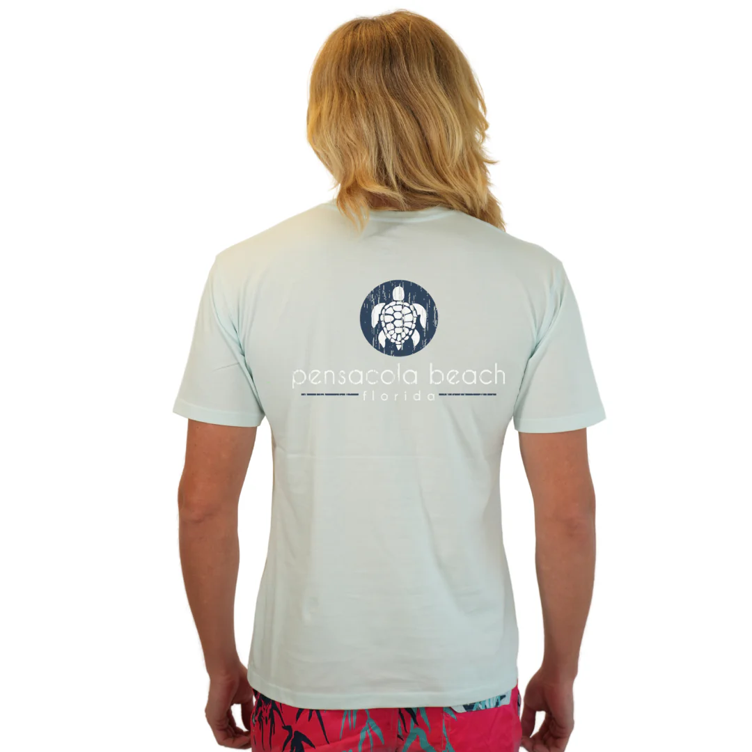 Pensacola Beach with front SeaTurtle's pocket design and back big SeaTurtle's Design T-Shirt Men Style CC1000 - Image 4
