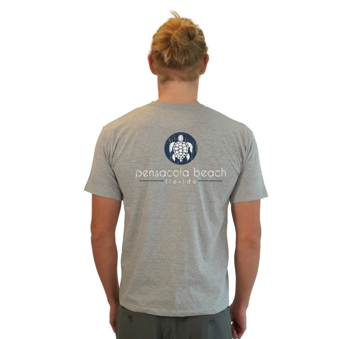 Pensacola Beach with front SeaTurtle's pocket design and back big SeaTurtle's Design T-Shirt Men Style CC1000 - Image 6