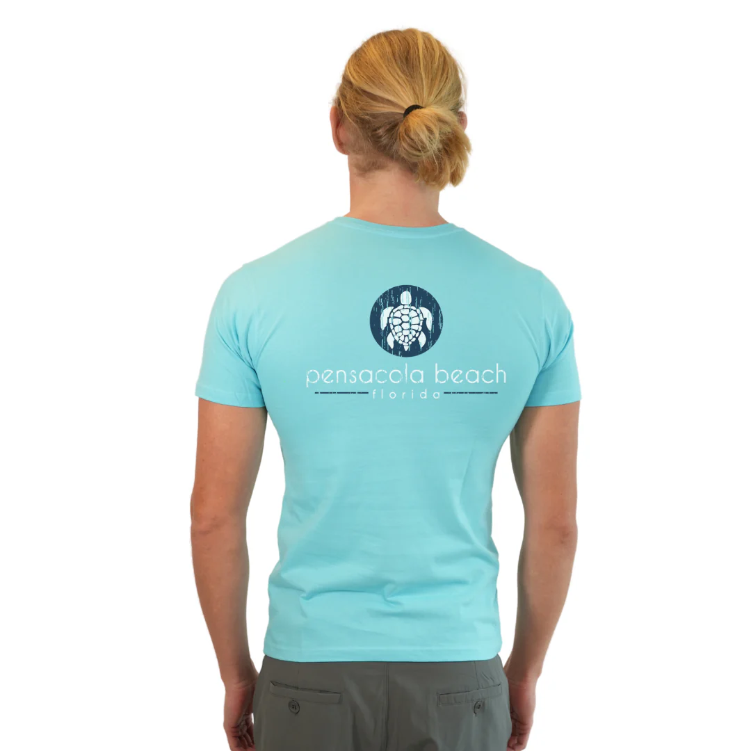 Pensacola Beach with front SeaTurtle's pocket design and back big SeaTurtle's Design T-Shirt Men Style CC1000 - Image 8