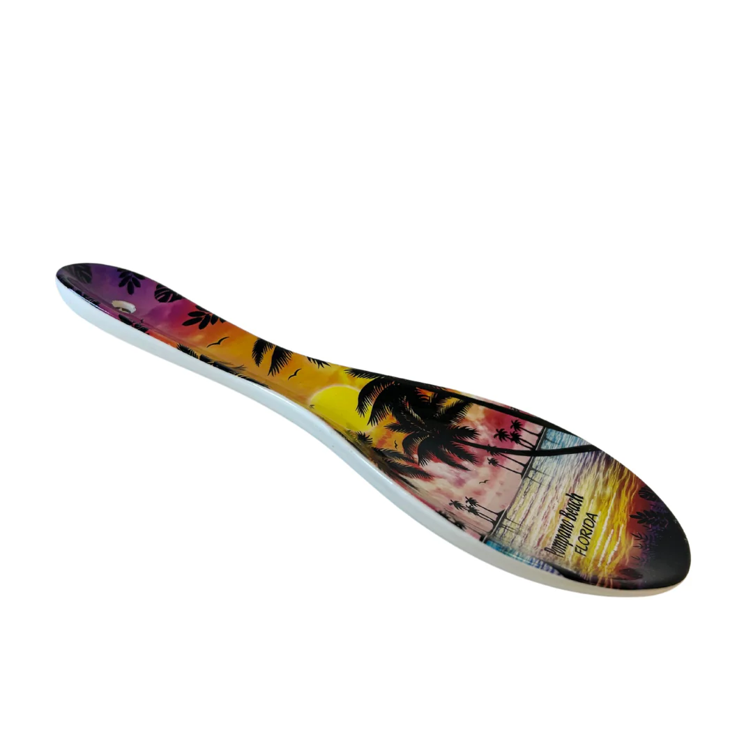 Pompano Beach, Fl. Palm Sunset 8*5" Ceramic SpoonRest - Image 2