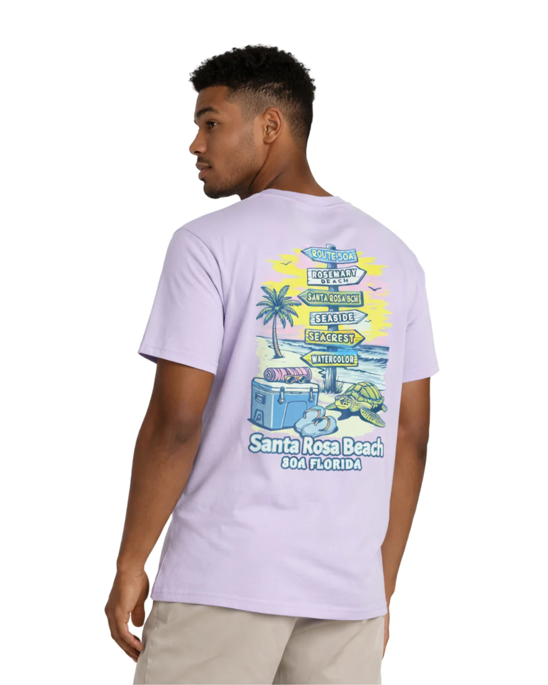 Santa Rosa Beach, Fl 30A Design Men’s T-Shirt - Image 2