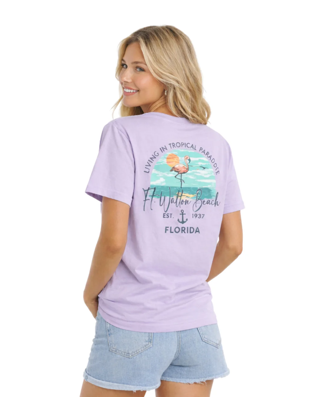 Ft. Walton Beach  Living in Tropical Paradise Design Women’s T-Shirt - Image 2