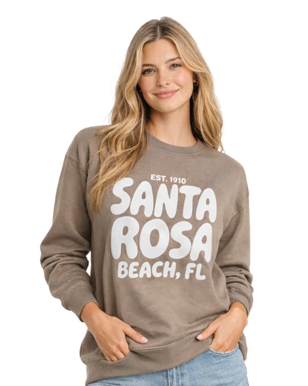 Santa Rosa Beach, Fl City Name Women Crewneck Style AI067C - Image 2