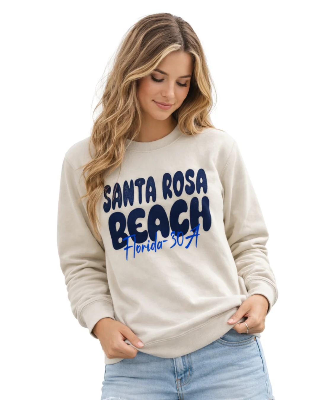 Santa Rosa Beach, Fl City Name Women Crewneck Style AI067C - Image 4