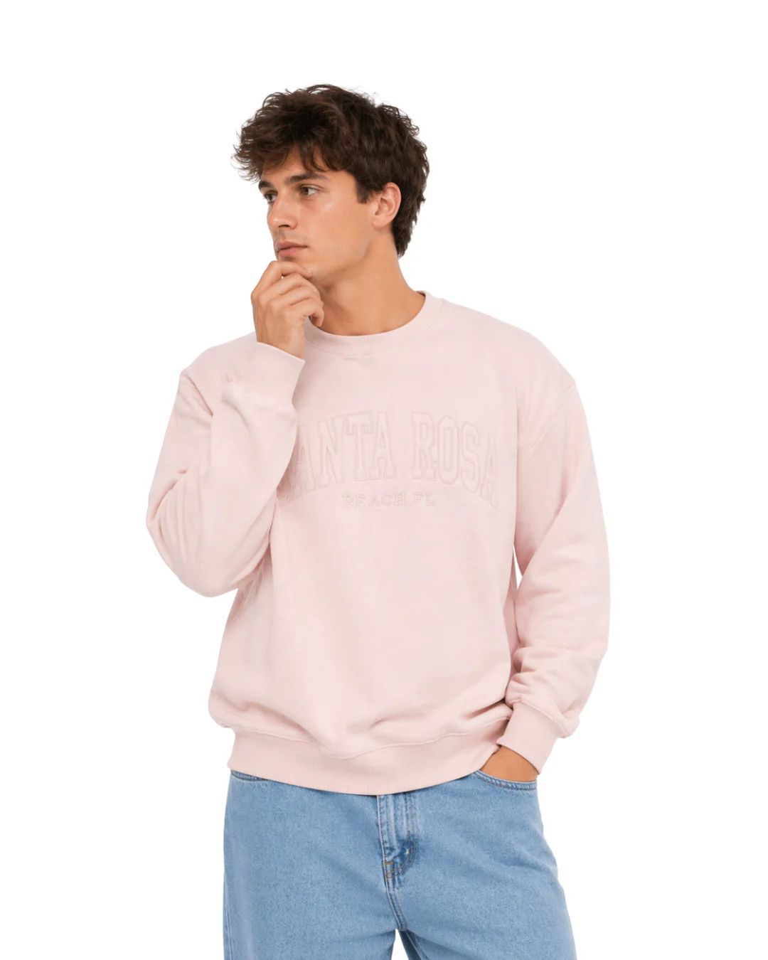 Santa Rosa Beach Fl, Nantucket Crewneck W/ City Name Applique Style Ap267 - Image 3