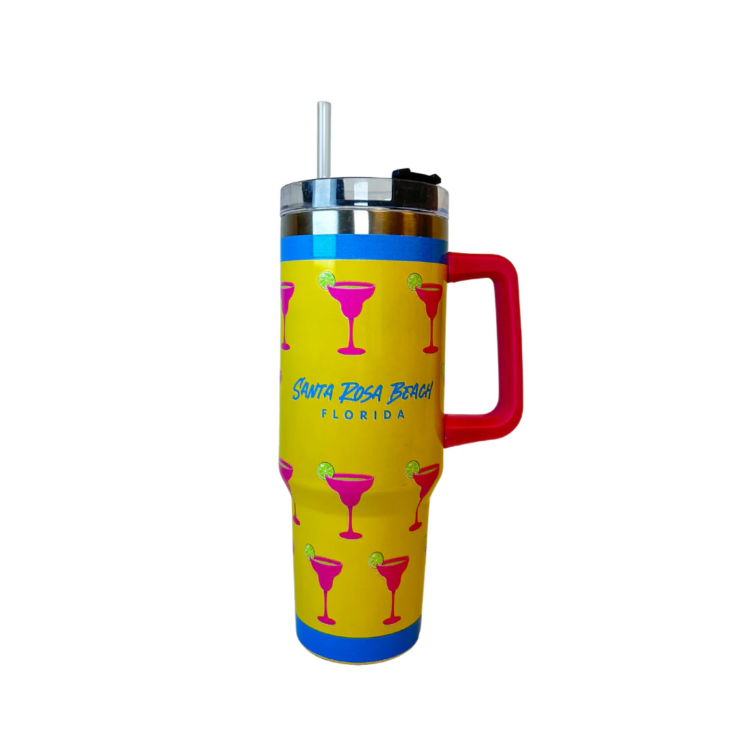 Santa Rosa Beach, fl. Tumbler Yellow W/ Namedrop. - Image 2