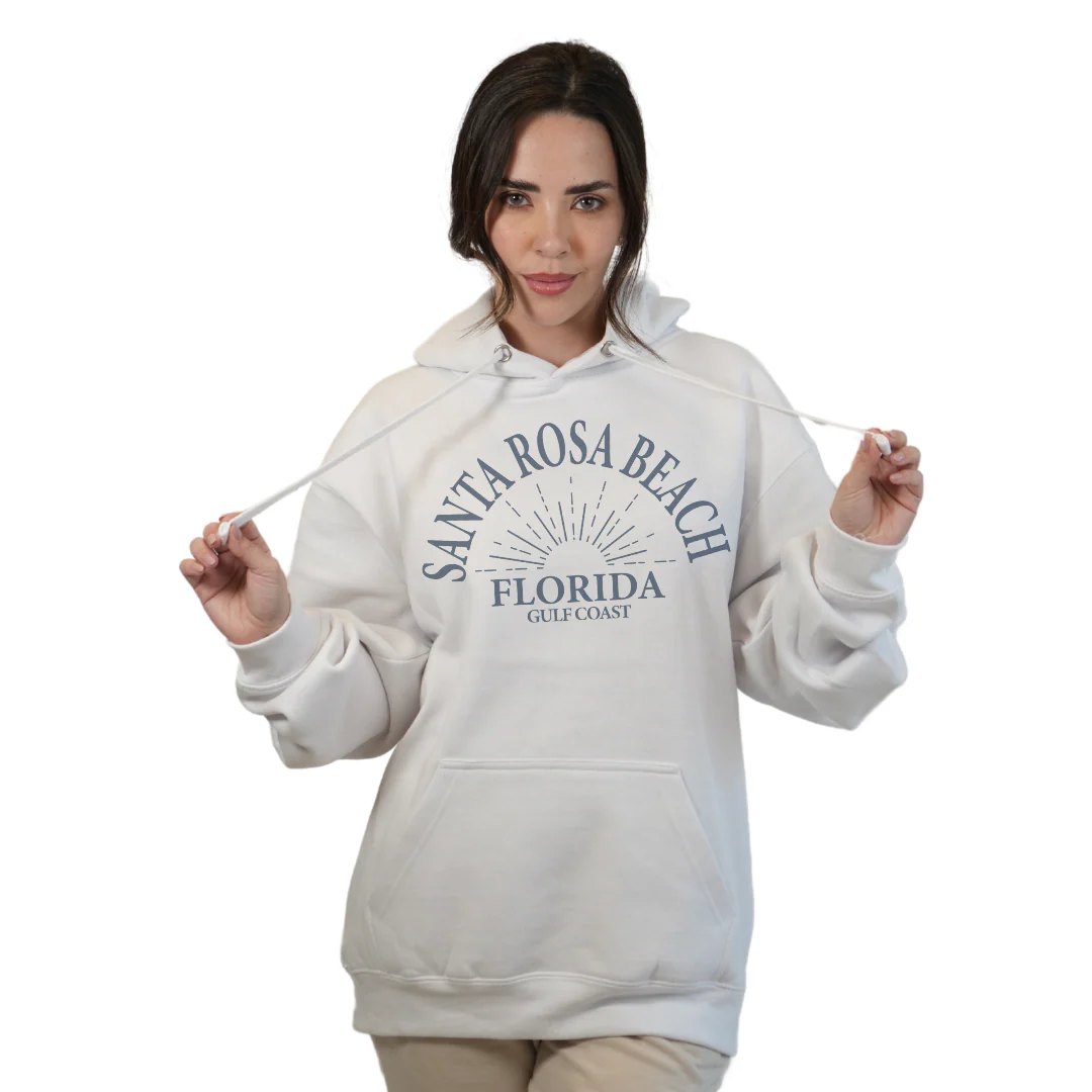 Santa Rosa Beach Pullover Hoodie Women with Big Front Florida Gulf Coast Design Style 252 - Image 10