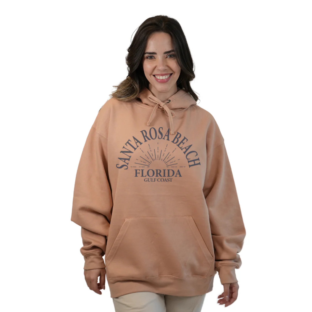 Santa Rosa Beach Pullover Hoodie Women with Big Front Florida Gulf Coast Design Style 252 - Image 4