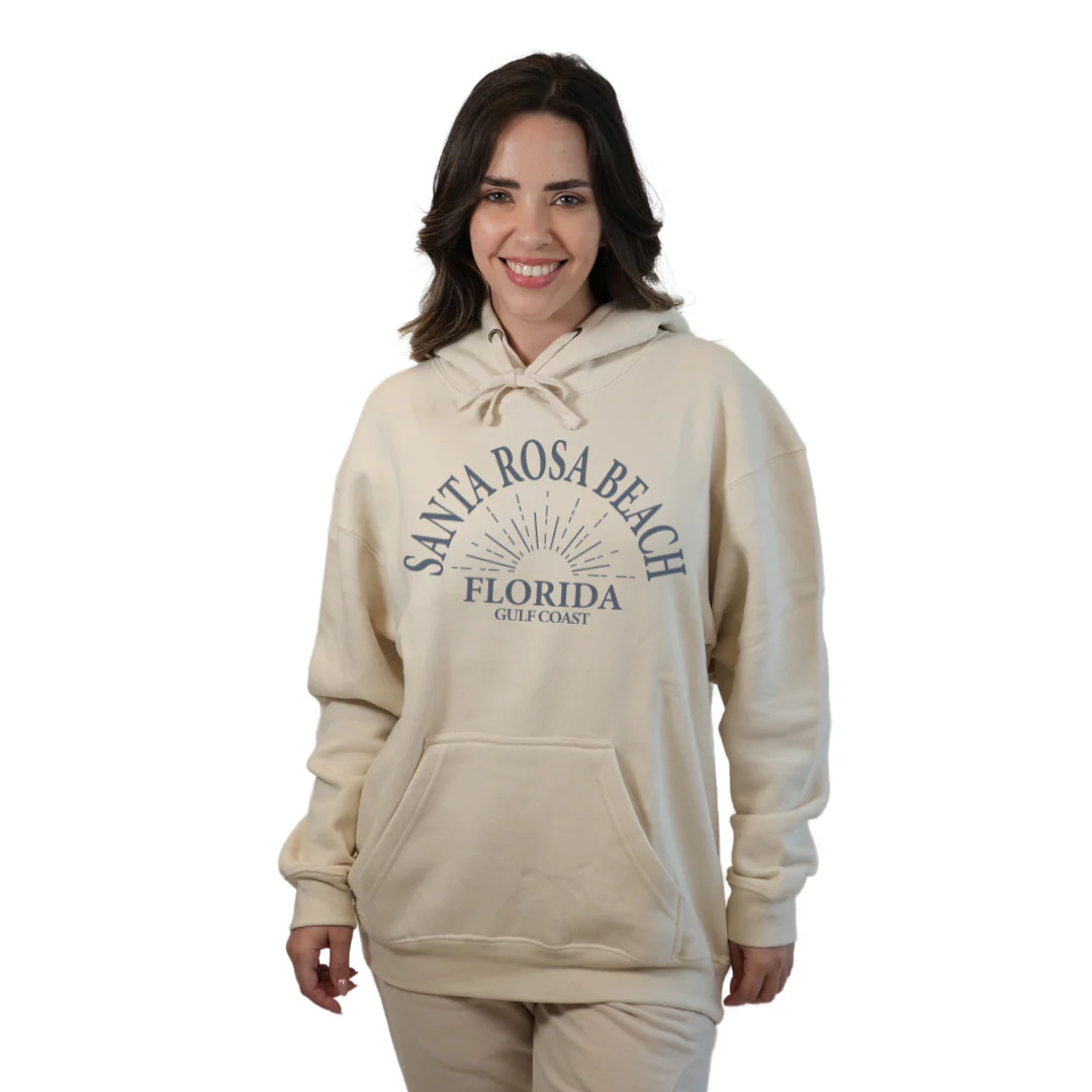 Santa Rosa Beach Pullover Hoodie Women with Big Front Florida Gulf Coast Design Style 252 - Image 5