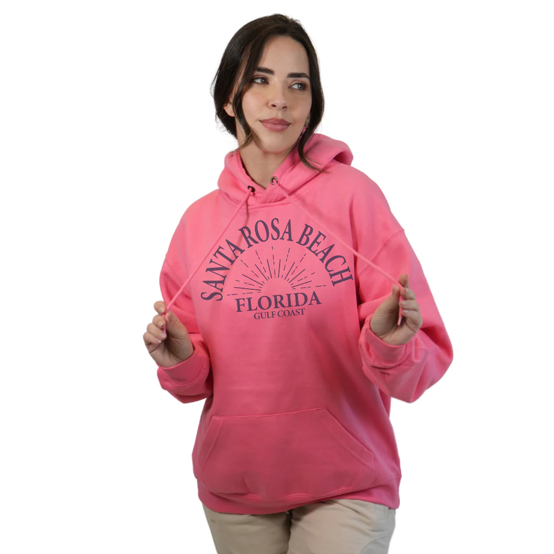 Santa Rosa Beach Pullover Hoodie Women with Big Front Florida Gulf Coast Design Style 252 - Image 6