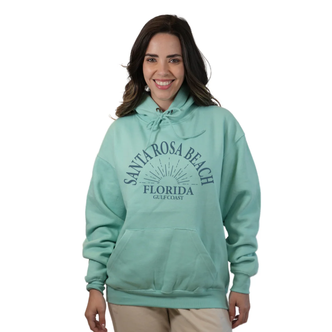 Santa Rosa Beach Pullover Hoodie Women with Big Front Florida Gulf Coast Design Style 252 - Image 7
