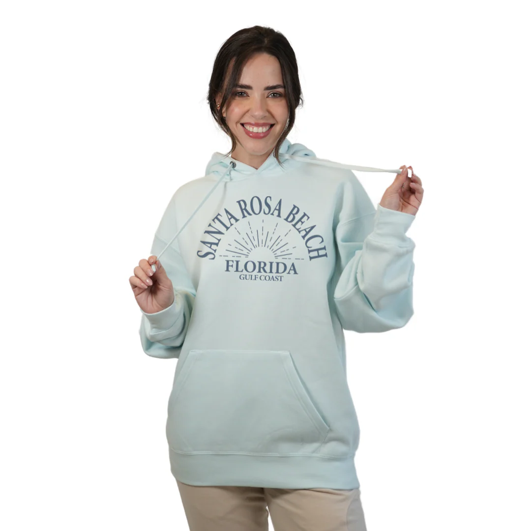 Santa Rosa Beach Pullover Hoodie Women with Big Front Florida Gulf Coast Design Style 252 - Image 9