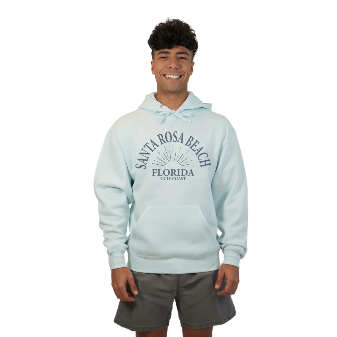 Santa Rosa Beach Pullover Hoodie Men with Big Front Florida Gulf Coast Design Style 252 - Image 9