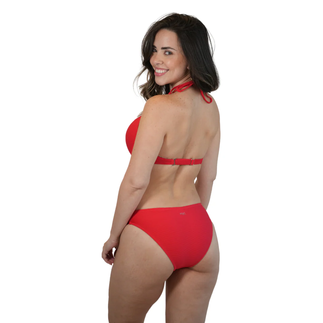 Set of Underwire Padded Push Up Top and Ribbed Solid Bottom Color Cherry Style 962-5537|962-543 - Image 3
