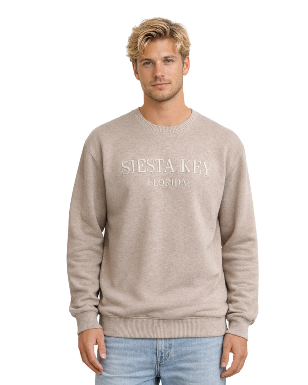 Siesta Key, Fl Nantucket Crewneck – Embroidered City Name Appliqué (Style AP267AI) - Image 2