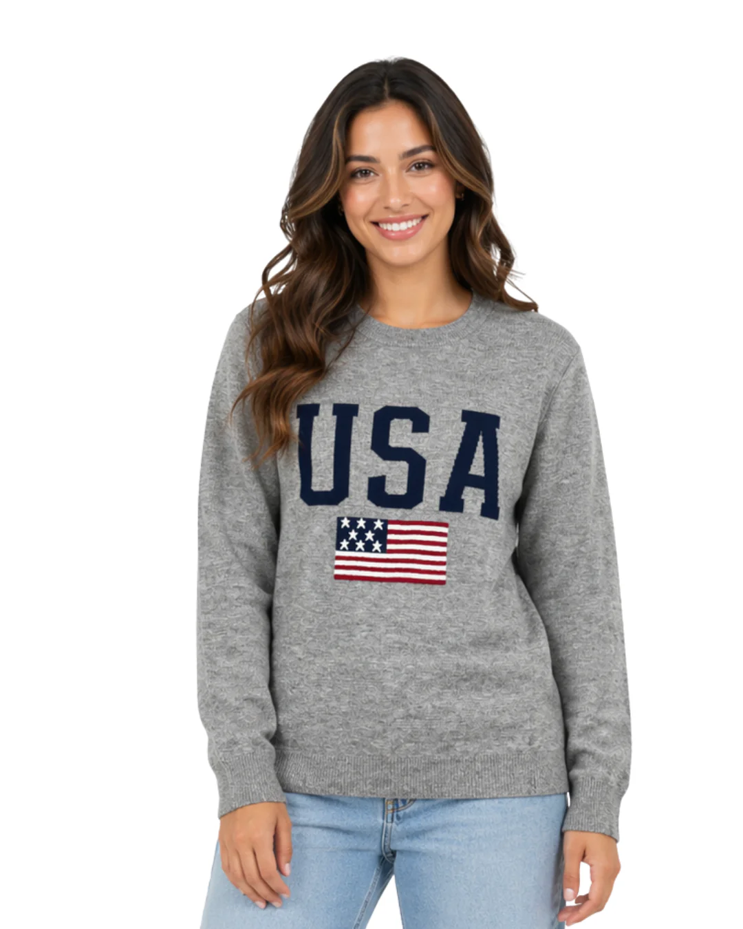 USA Flag Lightweight Women’s Crewneck Sweater - Image 2