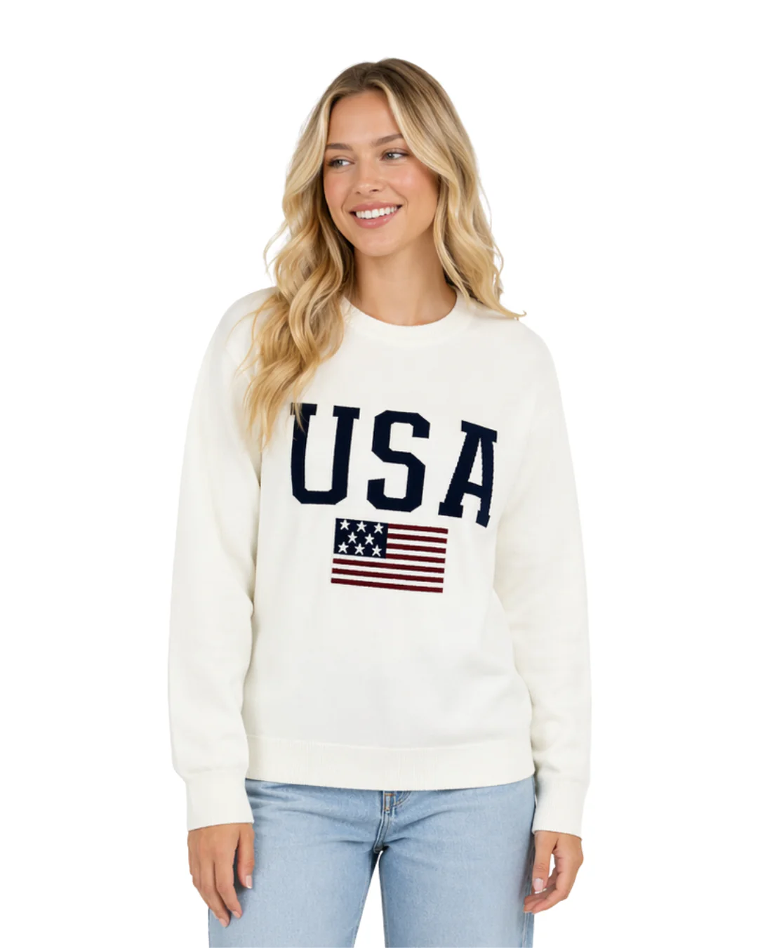 USA Flag Lightweight Women’s Crewneck Sweater - Image 3