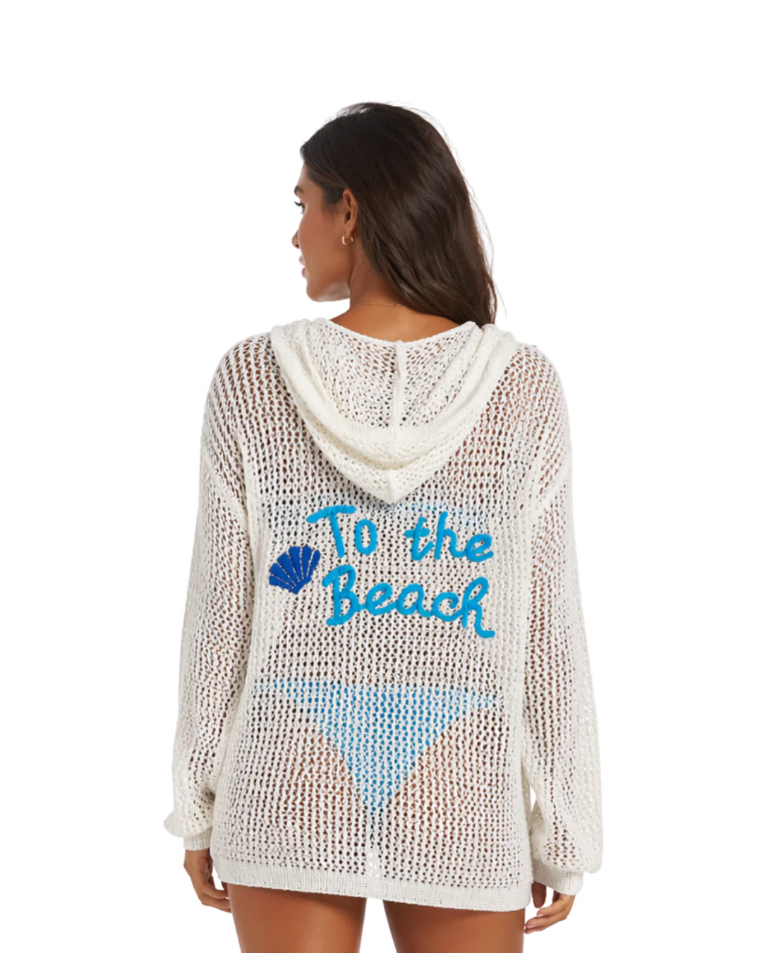Women’s Embroidered Beach Cover-Up Hoodie - Image 3